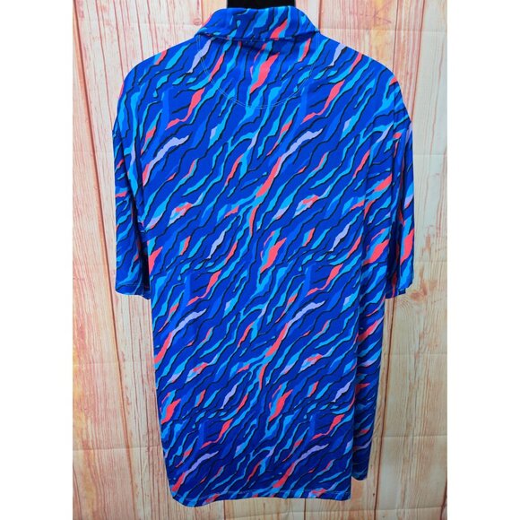 Surfcuz Mens Blue Abstract Pattern Polo Shirt XXXL - Picture 2 of 8